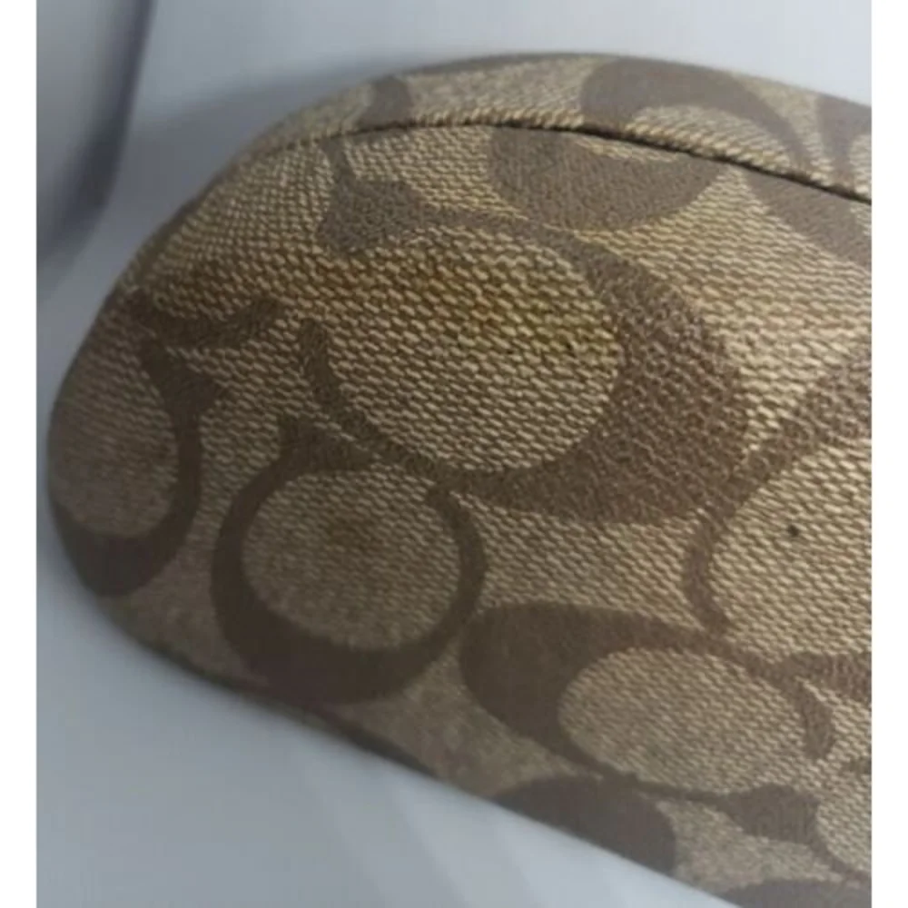 Coach Signature Monogram Brown Hard Clamshell Sunglasses Eyeglasses Case - Picture 5 of 8